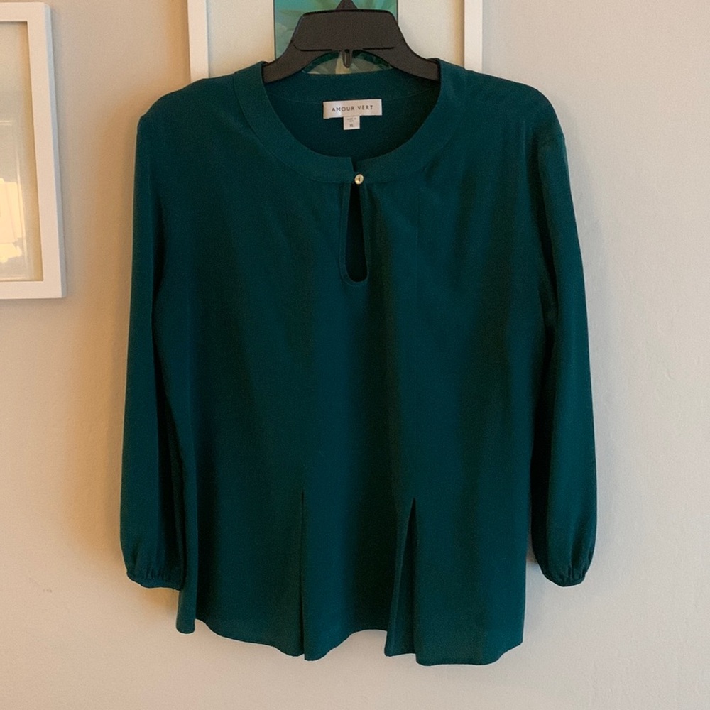 Amour Vert, silk blouse, Sz. XL. Fits like a small/medium.